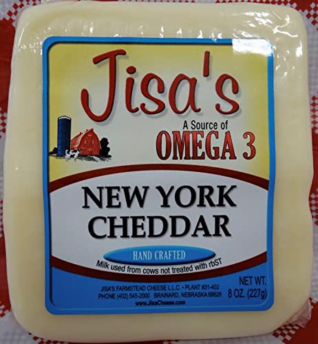 New York Cheddar  Paquete de 6  8 onzas cada uno  Queso artesanal  Hecho en lotes pequeños  Queso Jisa's Farmstead