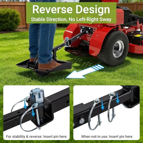 Eastrexon Lawn Mower Wheel Sulky, Walk Behind Mower-Sulky, Lawn Trailer with 10\" Vacuum Tire for Mower, Easy Forward & Reverse Lawn Mower Trailer, Black
