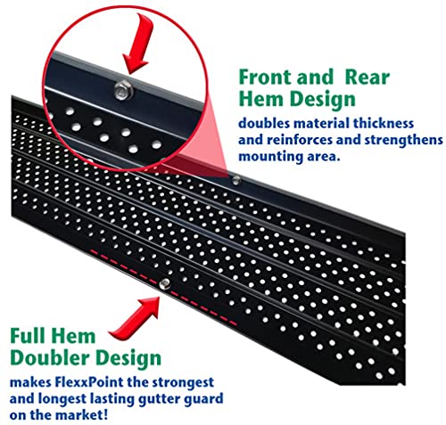 Flexxpoint 30 Year Gutter Cover System, Black Residential 5" Gutter Guards, 200Ft #TOP4
