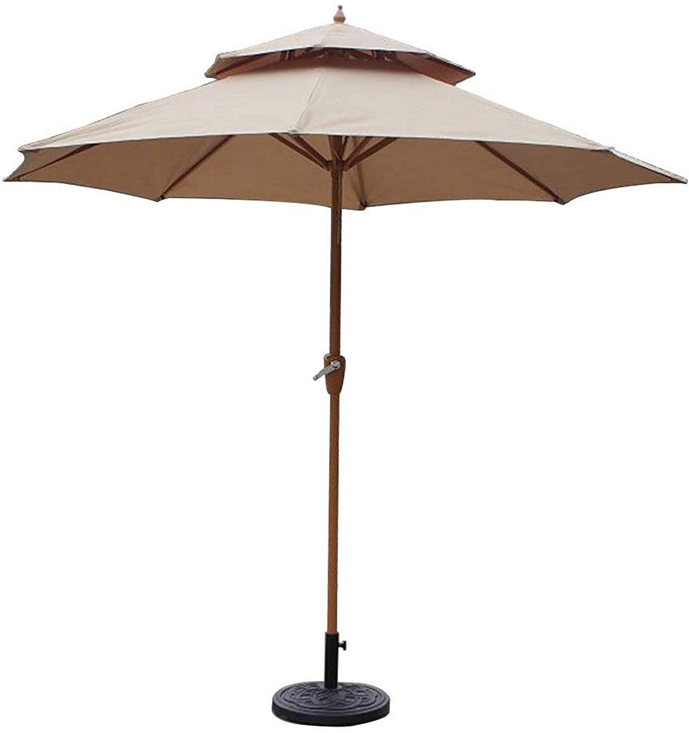 Przenośne parasole? Parasol ogrodowy o długości 270 cm z podwójną górą i korbką, wodoodporna ochrona przeciwsłoneczna na taras, balkon