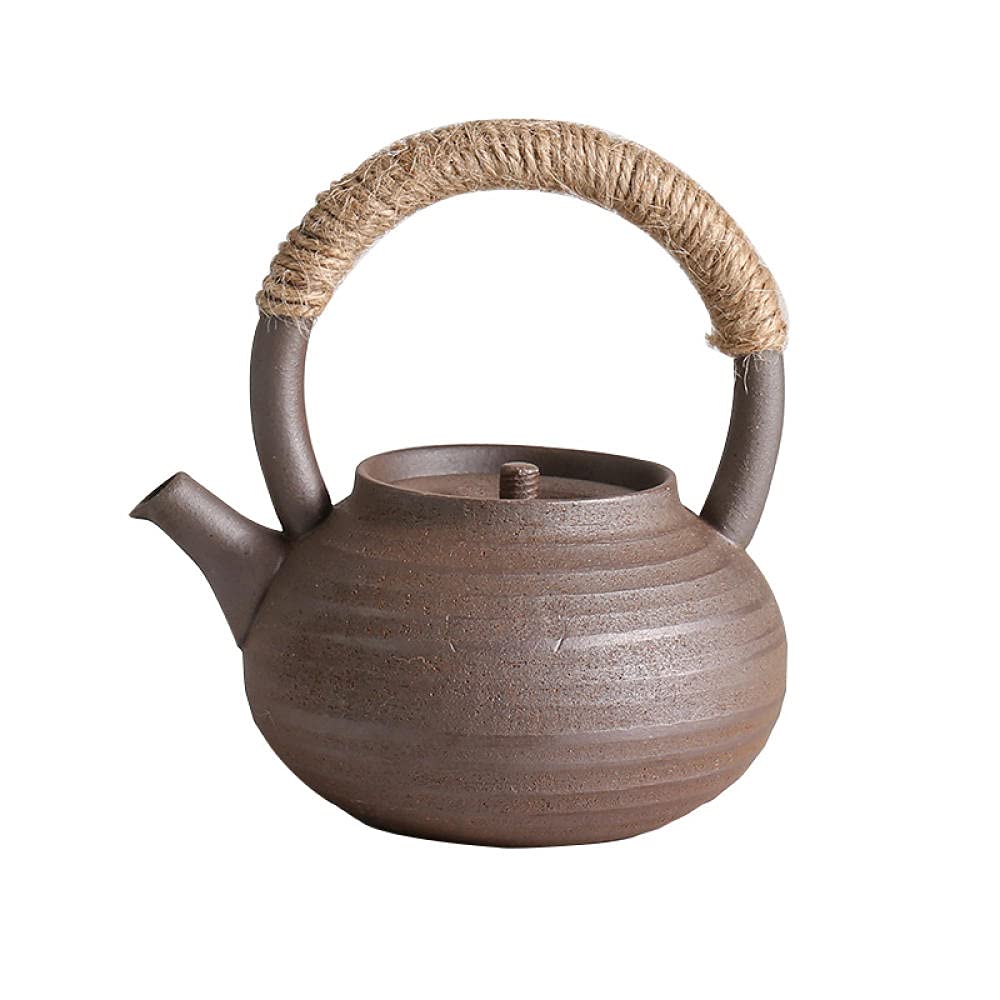Tetera Juego De Té Teapot Tetera De Té Tea Kettle Tetera Portátil Polote De Gres Tetera Tetera Cerámica Cerámica Solo Hogar Chino Estilo Té El Pot Single Pot Anti-Scald-11 * 12 Cm 200Ml