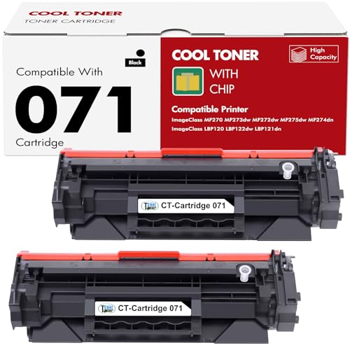 Image of 071 Black Toner Cartridge for Canon Cartridge 071 071H MF270 MF273dw 2 Pack | Compatible for Canon ImageClass MF273dw MF272dw LBP122dw LBP121dn MF275dw MF274dn MF271dn MF270 LBP120 Printer