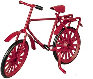 Classics by Handley House Dollhouse Red Metal Bicycle Bike Miniature 1:12 Scale Garden Accessory Small
