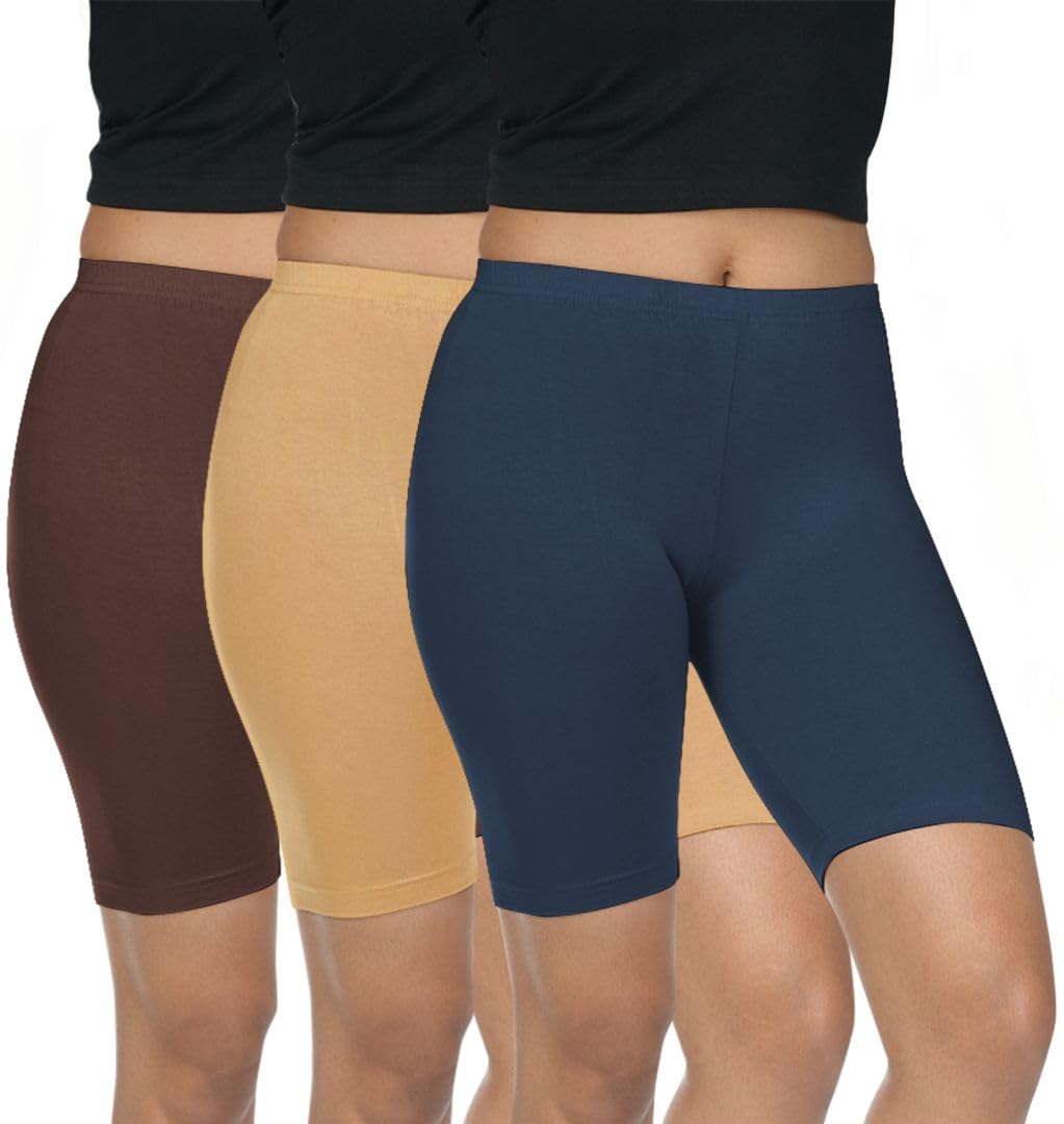 fly birds Pack of 3 Women Viscose Blend Solid Shorts (Brown/Honey)-picture-37