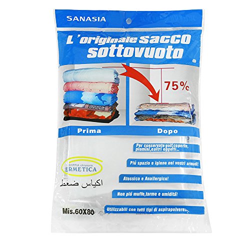 HUHUI Vakuumbeutel 1/4er Set, Aufbewahrungsbeutel Reise Vakuum Wiederverwendbar Kleiderbeutel BPA-frei für Kleidung Bettdecken Kissen und vieles mehr (1pcs 70X100CM) Cover