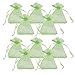 PandaHall 100PCS Sacchetti Regalo Organza Sacchetti Portaconfetti Sacchetti Gioielli Sacchetti Confetti Verdi per Matrimonio Bomboniere Comunione Battesimo Laurea, Rettangolo, Verde Chiaro, 7x9cm