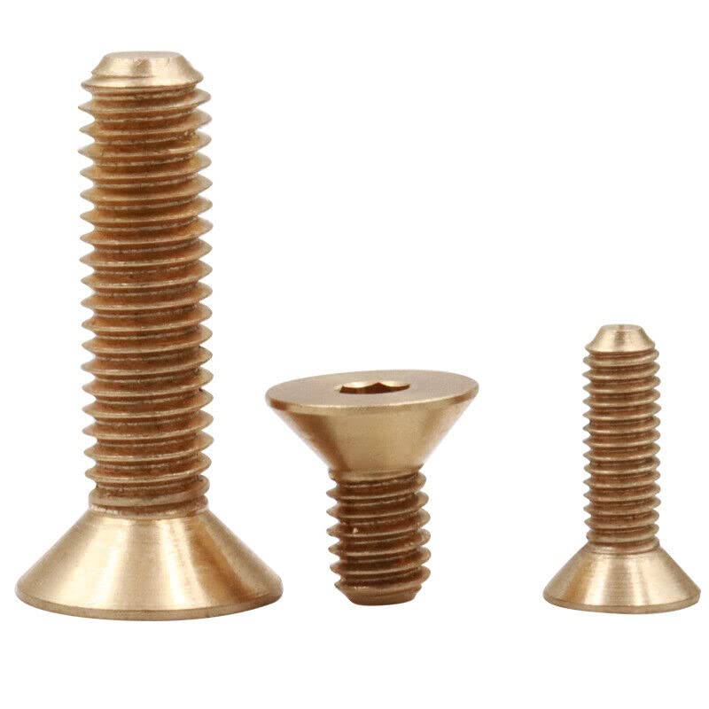 Viti a Testa Piatta con Calotta Esagonale, Viti a Testa Svasata Piana con esagono Incassato M3 M4 M5 M6 M8 in Ottone Bulloni esagonali(M4 0.7 x 12mm)