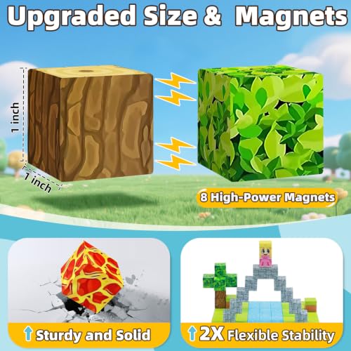 EchoPlan 150PCS Magnetic Blocks, Magnetic Building Blocks for Boys Girls - image 2