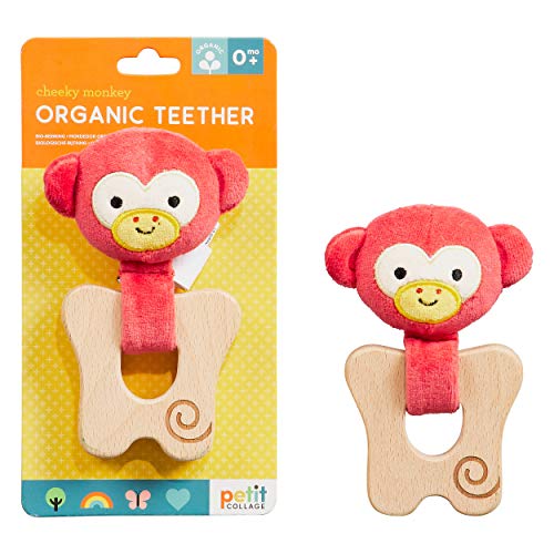 Petit Collage Baby Teether Monkey ? I[KjbNRbgƃuiނōꂽԂ̎邨 ? SȑfނōꂽlꂽfUC̖ؐߋ ? xr[V[̃MtgɍœK