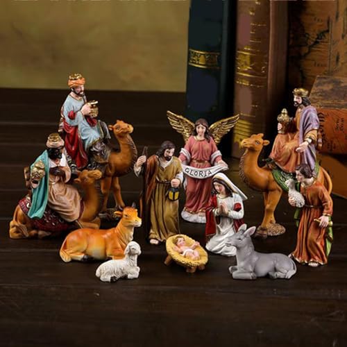Figurines de crèche de Noël en résine pour centres de table et maison - 4