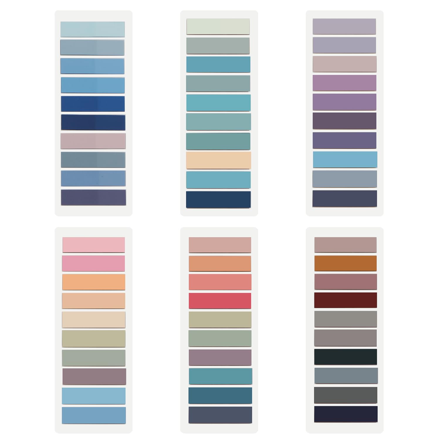 AMZSKU Conjunto de 1200 Marcadores Adhesivos Variados - Marcadores Transparentes, Marcapáginas Pequeños, Índices y Pestañas de Colores para Libros y Archivadores.