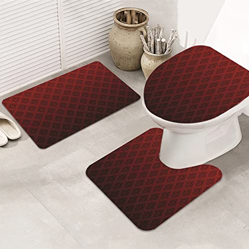 Badezimmer Set, rutschfeste Badematte und WC-Vorleger-Set, Barocke Kunst-Emblem-Figuren im venezianischen Stil… – Bild 4