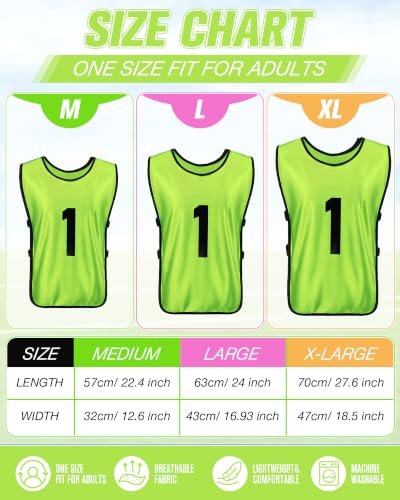 Image of Yahenda 24 Pcs Soccer Pinnies Numbered Vests Adult