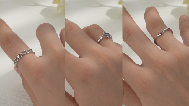 Set Di Anelli Nuziali In Acciaio Inossidabile In Argento Sterling E - Foto 3