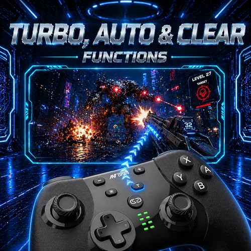 Image of Ant Esports Cosmos 3-Mode Wireless Gaming Controller, Hall Effect Precision Joysticks with Hall-Linear Triggers, Bluetooth 5.3, 2.4GHz, Fast Type-C Charging for PC, Switch, Android TV, Mobile- Black