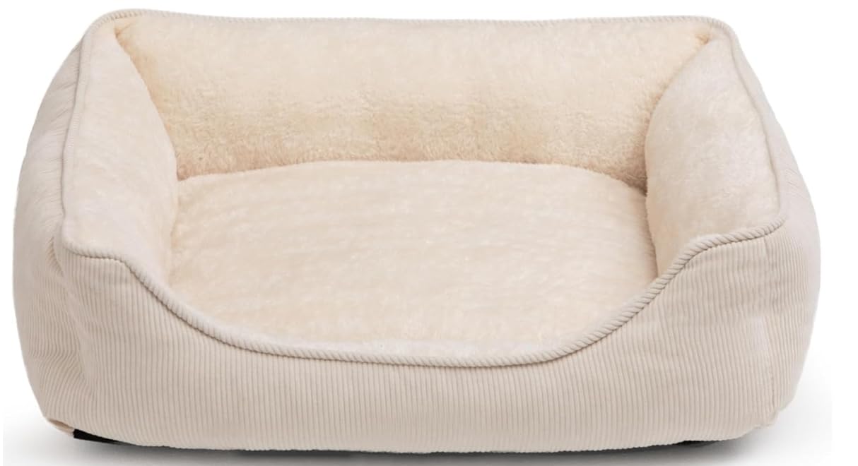 Panier pour chat et chiot beige - Lit coussin doux et respirant pour petit chien 55x45cm
