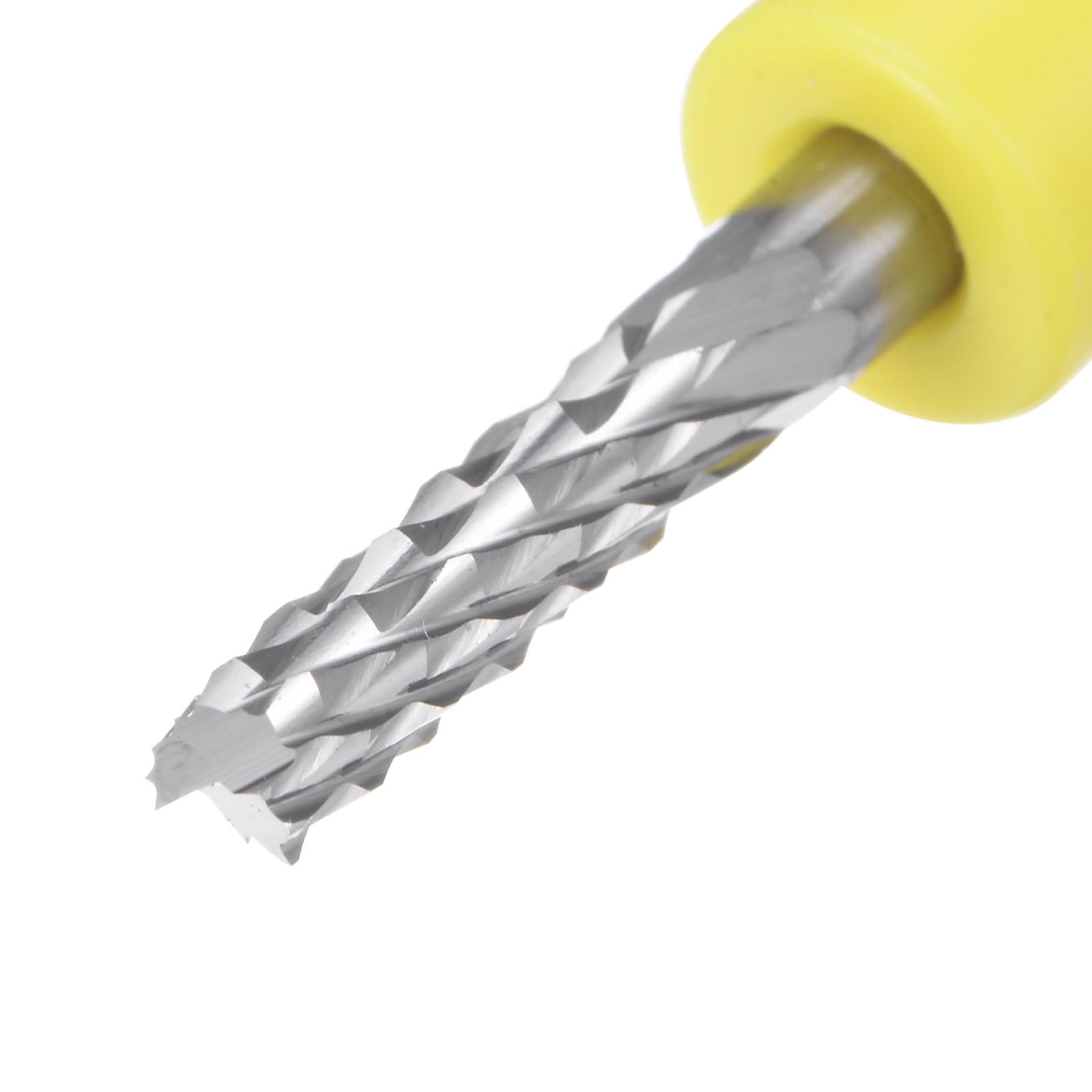 QUARKZMAN 10Pcs Embouts de Fraise 3mm en Carbure de Tungstène pour Fraiseuse CNC, Outils de Gravure pour Circuit Imprimé, Machine de Fraisage du Bois, Queue Droite de 1/8 Pouce