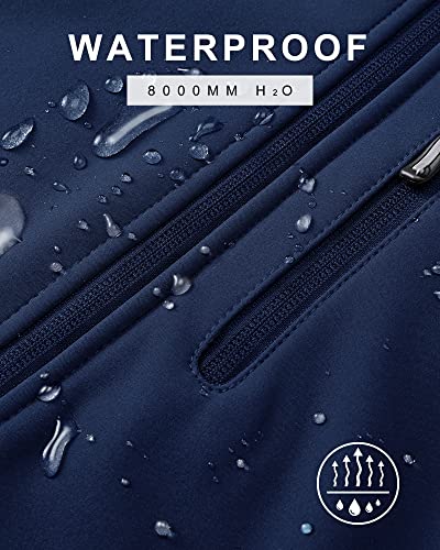 33,000Ft Men's Softshell Jacket With Hood Fleece Lined Windbreaker Lightweight Waterproof Jackets For Hiking #TOP3