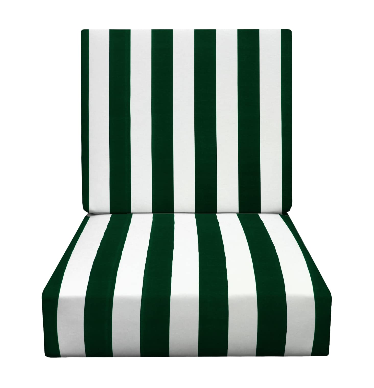 RSH DECOR: Deep Seating Chair Cushion Set | 23” x 24” Seat | All-Weather Spun Fabric | Outdoor Foam Cushion Set for Patio Furniture | Hunter Green &