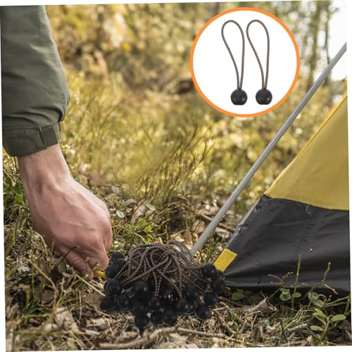Cuerda bungee con bolas de nailon premium marrón para fijación duradera de carpas 7