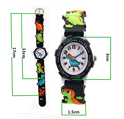 Image of Jewtme Cute Toddler Children Kids Watches Ages 3-8 Analog Time Teacher 3D Silicone Band Cartoon Watch for Little Girls Boys