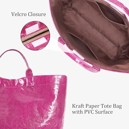 Image of Lushandy PVC Tote Bag for Women Jelly Beach Bag Top Handle Hobo Handbag | Water-Resistant, Wipe Clean, Lightweight