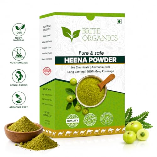 Image of Natural & Pure Powder for Grey hair (ZERO CHEMICAL) Large Pack, Organic Indigo Powder for hair Black. NO PPD, NO AMMONIA. Microfine & Triple Filtered, with Gloves & Cap, Avuri Akulu, Indigofera Tinctoria (Heena 350g + Indigo 200g)