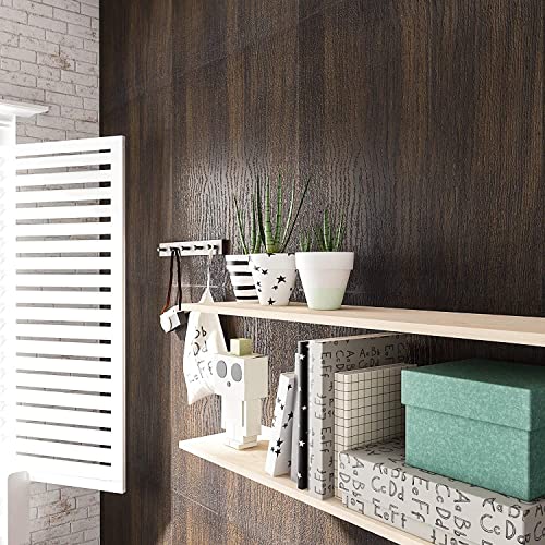 Image of PVC Coffee Wood Wallpaper | Decorative for Cabinets Countertops Kitchen,Shelves | Self Adhesive | Film Peel and Stick | Waterproof | Removable | Easy to Cut & Use | 200 x 41 cm | Brown