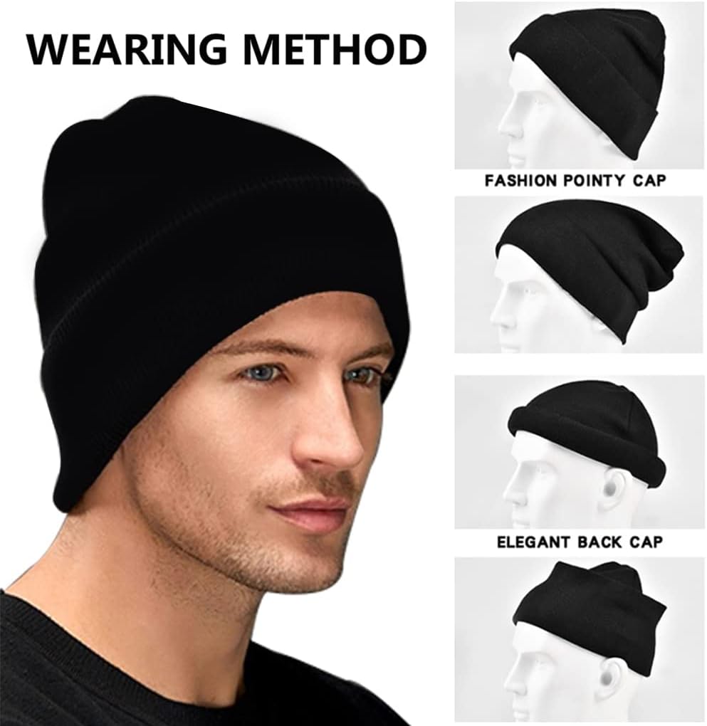 Nordic Skullies Beanie Hat for Men, 3D Printed Viking Street Knit Cap Fashion Hip Hop Hat