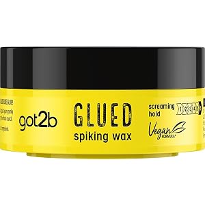 got2b Glued Spiking Wax 75 ml, Spiking Wax with Ultra Strong Hold, For Moldable, Tough Looks, With Screaming Hold, Vegan Formula