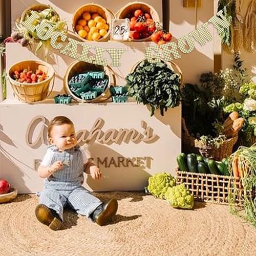 Image of ZAIBIANHAO Locally Grown Banner - Baby Shower Farmers Market Party Decorations,Wedding or Gardener Theme Bunting Garland for Boys or Girls