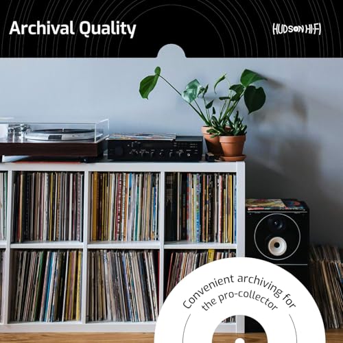 Image of Hudson Hi-Fi Anti-Static Vinyl Record Sleeves - Durable Clear Disc Sleeves- Protect Your LP Albums from Scratches, Dust & Dirt - Acid-Free Rice Paper Disc Covers, 50x Outer Sleeves
