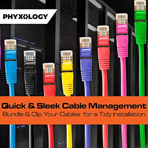 PHYXOLOGY SUPPLY - Juego de 100 abrazaderas adhesivas para cables en varios tamaños (4, 6, 8, 10 y 12 mm), color negro, para organización de cables en el hogar y oficina, instalación sin herramientas miniatura 7