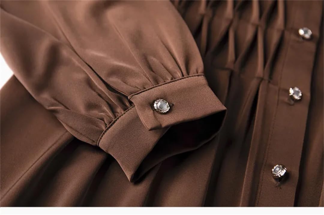 Blusa de manga larga para mujer, elegante, formal, para oficina, trabajo