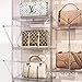 MSHOMELY Purse Organizer for Closet, 3 Pack Handbag Storage Organizer, Clear Acrylic Display Case for Collectibles, Stackable Bag Organizer with Magnetic Door for Wallet, Clutch, Figure, Toys