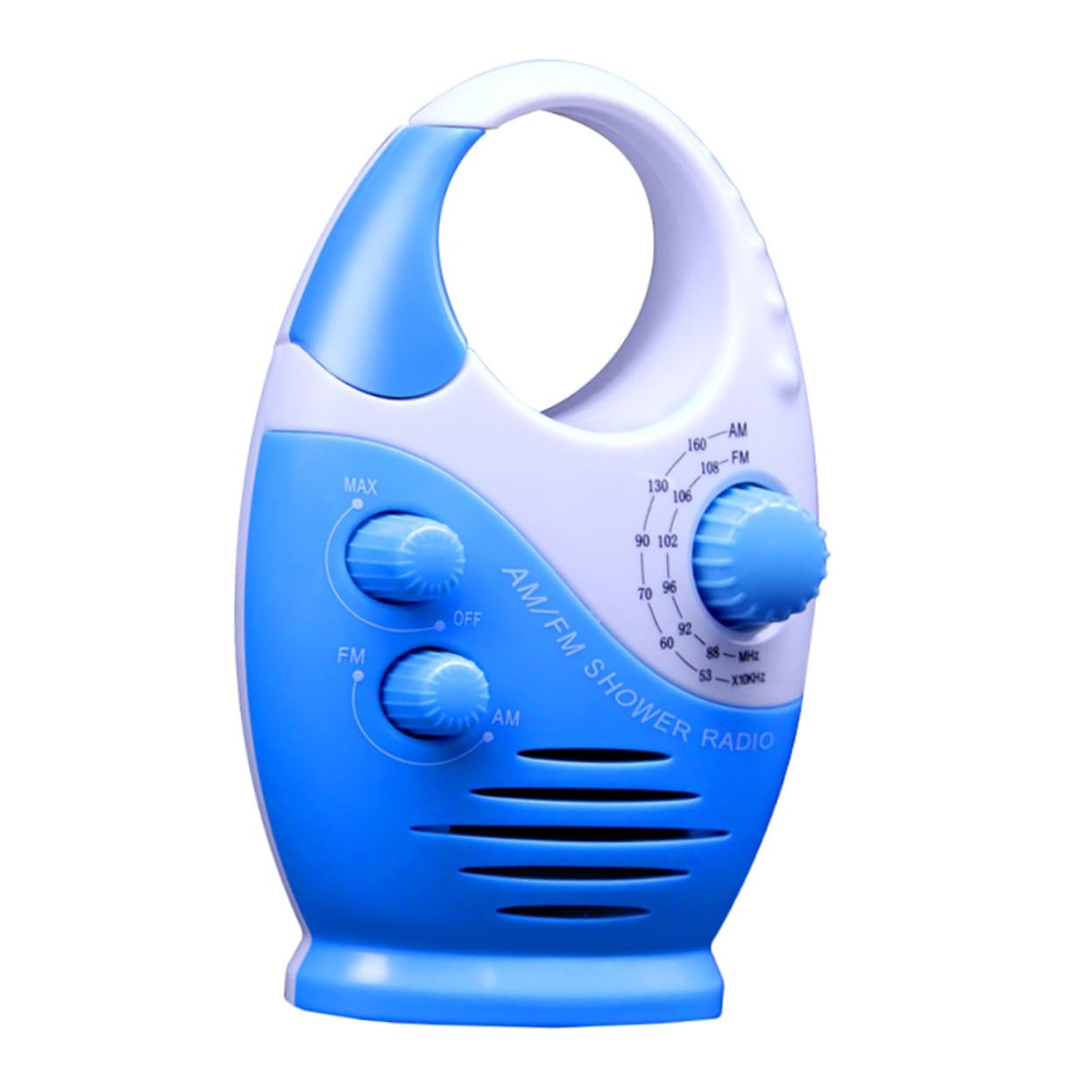 Radio de Ducha Portátil Am/FM Resistente al Agua, Altavoz ABS Azul