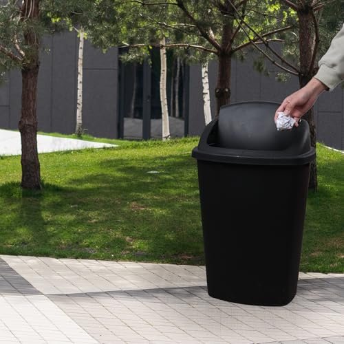 4 Canecas de Basura Negras de 13 Galones con Tapa Basculante miniatura 5