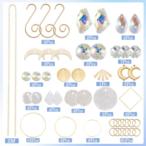 Kit Attrape-soleil DIY Lune et Coquille en Verre - 8 Ensembles Complets SUNNYCLUE