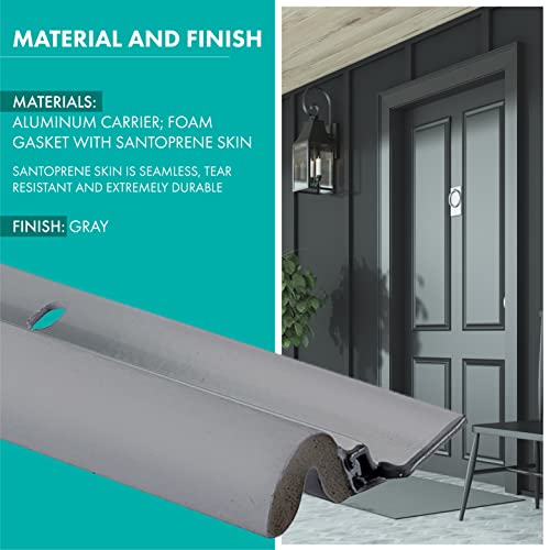 Simply Conserve Premium Screw-On Set Door Weatherstripping With Aluminum Carrier And Foam Gasket In Gray Kc600G-84 | Door Draft Stopper For Sides And Top | Foam Weather Stripping Door Seal #TOP3