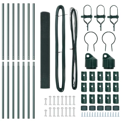 Qnhdfrt Stahl Maschendrahtzaun 1000 x 3,2 x 120 cm Grün für Garten, Hunde & Hühner, witterungsbeständig & rostfrei, moderner Drahtzaun zum Einzäunen von Terrasse, Weide und Campingplatz
