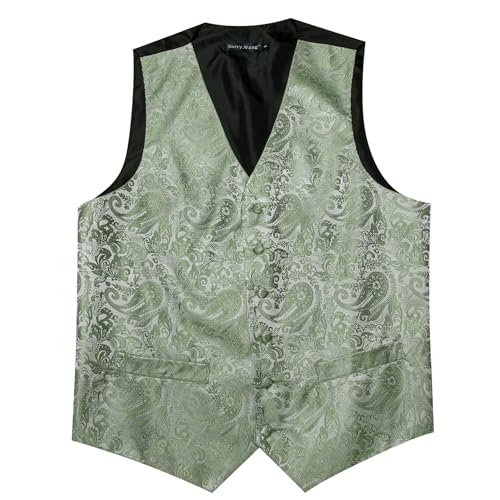 Image of Barry.Wang Mens Suit Vest Paisley /Flower Silk Jacquard Waistcoat Ties Set Formal /Leisure 5PCS