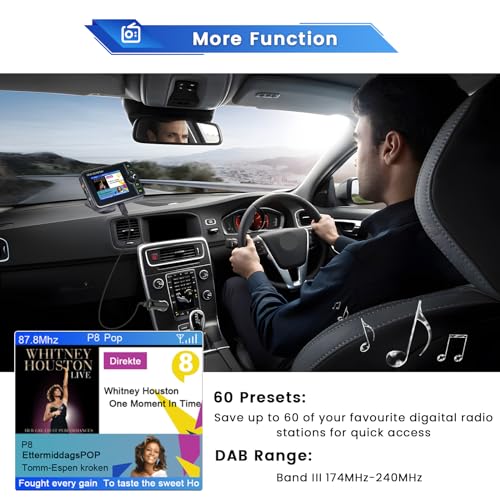 Hikity USB DAB+ Digital Receiver Adaptor with Antenna for Car Stereo Receiver Bluetooth 2.4" LCD Display Digital Car Radio Adapter - Image 4