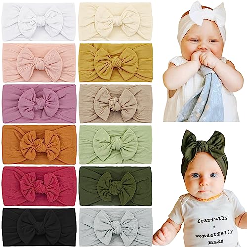 Image of kangaroo Bows Headbands For Baby Girls 12Pcs, Newborn Infant Toddler Hairbands and Child Hair Accessories
