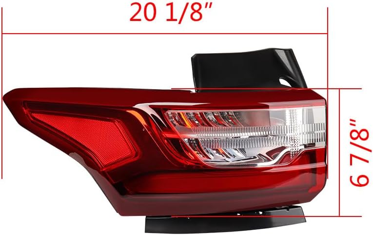 amopacorp 1pc Left Driver Side Outer Tail LED Light Running Brake Red Lamp Compatible with 2018-2021 Chevy Chevrolet Traverse High Country RS LS L LT Premier True North Sport #GM2804130 84618033