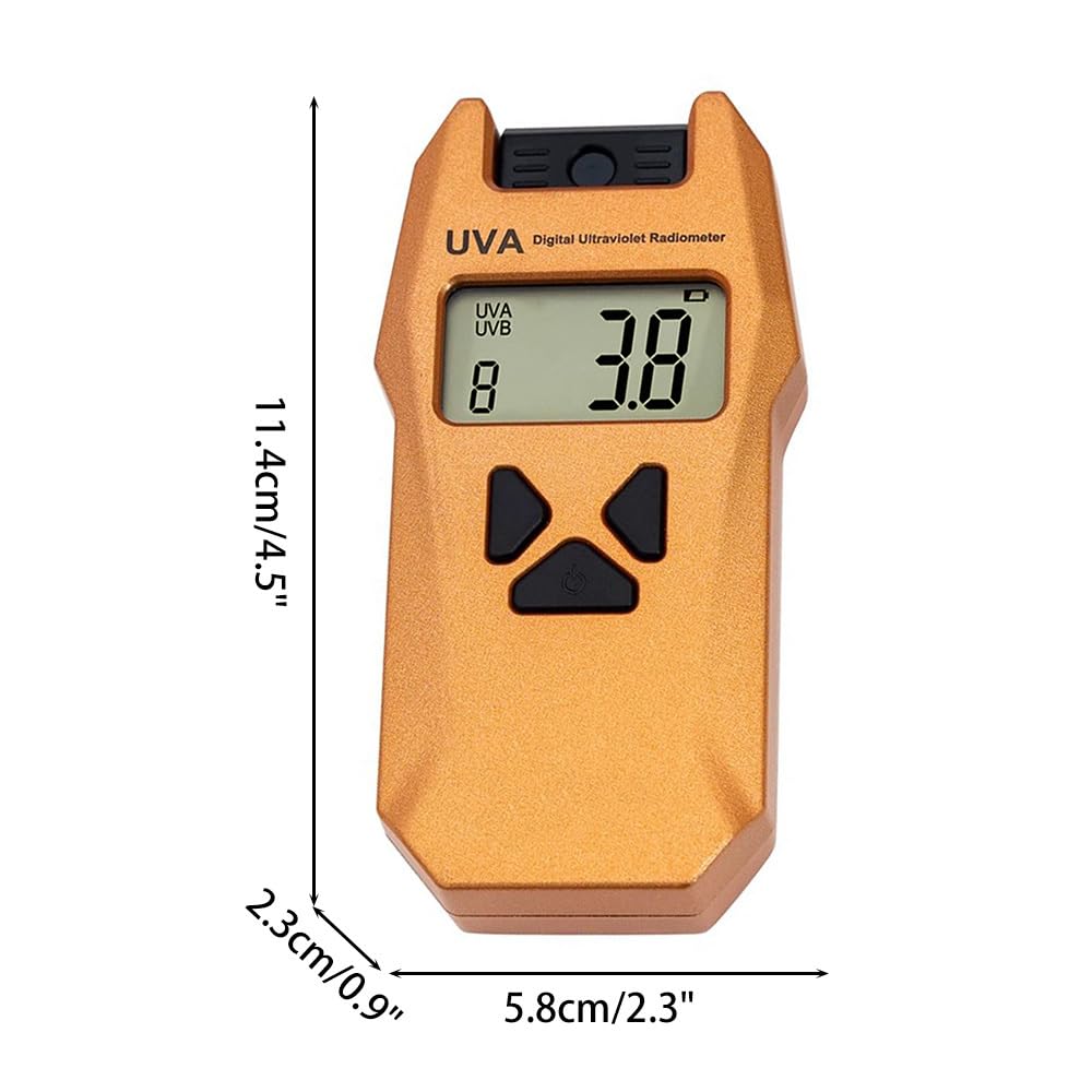 DONGKER UVA Index Meter,Reversible Probe Handheld Digital Radiometer with Data Logging Function for Reptile Environmental Testing