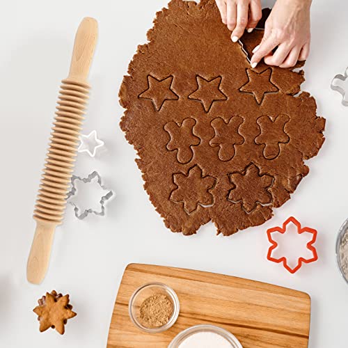 Luxshiny Multitools Pasta Rolling Pin Spaghetti Pasta Maker Lefse Griddle Textured Rolling Pasta Roller Wheel Lattice Roller Dough Roller Pasta Tools Thin Noodles Wood Thread - Image 4