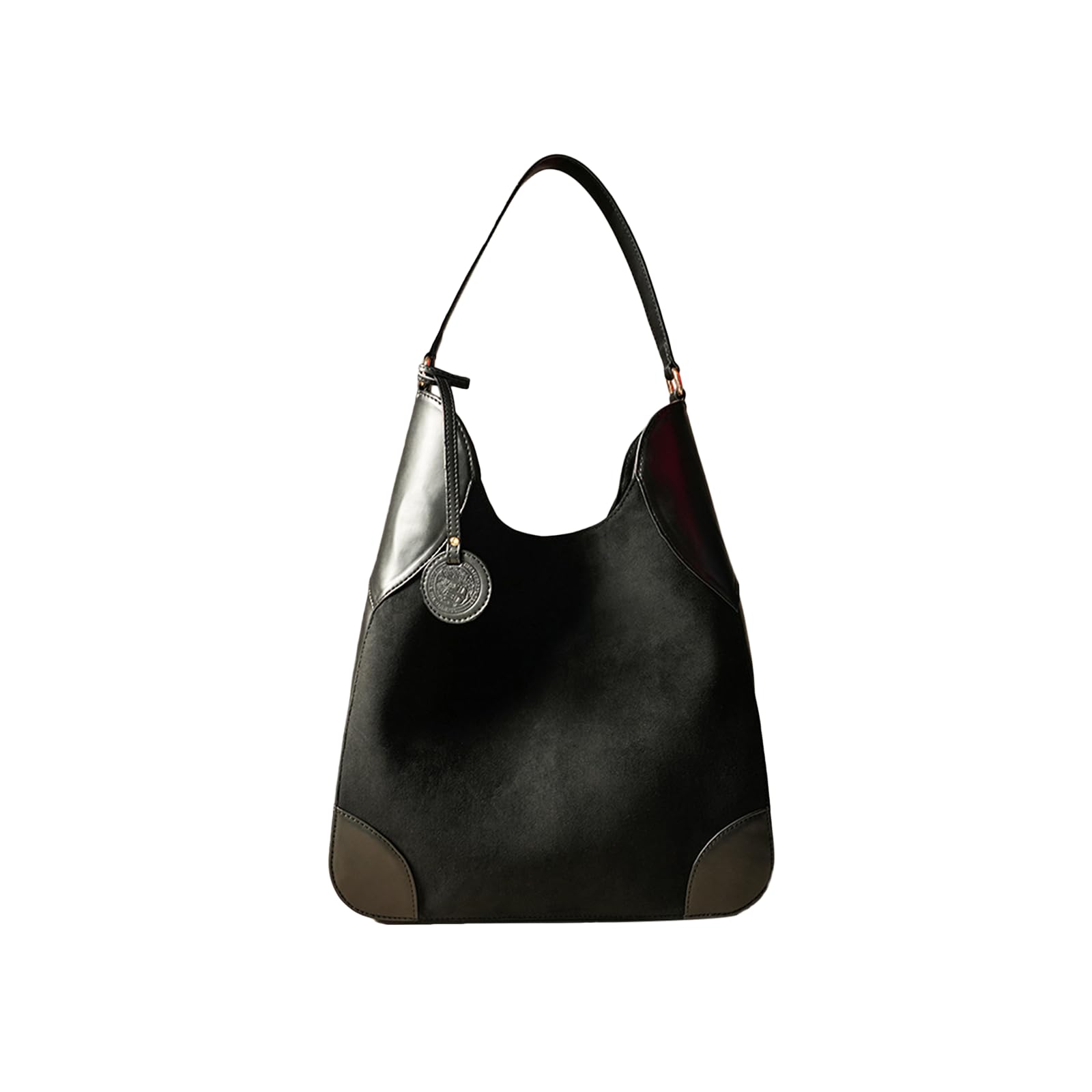 Theater Fudge Shoulder Bag for Women | Structured Faux Leather & Faux Suede Hobo Tote with Magnetic Closure | Spacious Everyday Handbag with Internal Zip Pocket