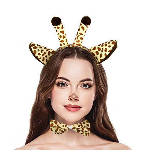 LUX ACCESSORIES Halloween Giraffe Ear Tail Bow Accessories Cosplay Party Costume Set (3pcs) LUX ACCESSORIES Halloween Giraffe Ear Tail Bow Accessories Cosplay Party Costume Set (3pcs)