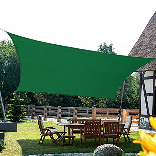 KANAGAWA Sun Shade Sail 8'x10' Dark Green Rectangle UV Block Canopy Awning Shelter Fabric Cloth...