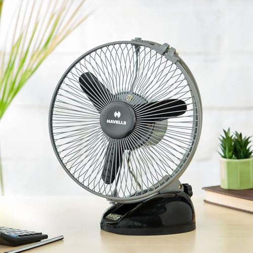 Image of Havells Birdie 230mm Personal Fan (Black Grey)